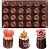 SEABABOO Stampo Cannelé In Silicone Per Torte 24 Cavità 3X3 Cm Stampo Per Torte Cannelé Teglia Da Forno Mini Cannele Stampi In Silicone Per Pasticceria Per Cannele Pane Bigné Focaccina (Cavità, 3x3CM)