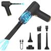 Poligono Mini Aspirapolvere Auto Senza Filo 6500Pa, Aspirabriciole Portatile Nero | Motore 100W a 42.000 giri/min, 7,4 V, filtro HEPA lavabile, ricarica USB Type-C, bocchette per fessure e soffiaggio