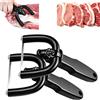 YueYue Tagliagrasso Manuale Per Manzo Maiale, Coltello Acciaio Inox Taglio Veloce Ergonomico, Supporto Curvo a U, Ideale per Barbecue e Steak, Rimuove Grasso Pelle E Tendini，Nero 2PCS