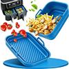 Ekvlusen 2 Pezzi Teglie in Silicone per Friggitrice ad Aria, Contenitori Pieghevoli Riutilizzabili, Compatibili con Ninja Foodi MAX Dual Zone AF400EU, Double Stack XL SL400EU e FlexDrawer AF500EU