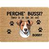 Social crazy Tappeto zerbino personalizzato - con nome cane divertente Jack Russell Perchè bussi - cocco naturale ideale per ingressi (Cocco Naturale, 90x60 cm)