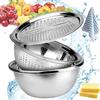 Camic Germany Multifunctional Stainless Steel Basin, grattugia per formaggi con contenitore, acciaio inox Basin con grater, Multifunctional Stainless Steel Grater Basin, Thickened Large (10.24inch/26cm)