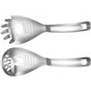 Kaeltsyn Confezione da 2 cucchiai scolapasta pratici in acciaio inox, perfetti per scolare tagliatelle e zuppe, strumento professionale per cuochi