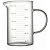 Ioensy Misurino in Vetro Borosilicato Becher Graduato Caraffa Misuratrice Boccale Dosatore con Chiara E Beccuccio a Versate, 1000ml, Misurino Senza Coperchio