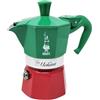 Bialetti La Mokina Tricolore Mezza Tazza Caffettiera Moka Express 1/2 Tazza Manico Verde BS122B