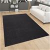 Paco Home Tappeto Salotto Pelo Corto Camera Da Letto Moderno Monocolore Nero Grigio, Dimensione:80x250 cm
