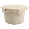 Homeponnew Cuociriso a microonde in polipropilene, pentola a pressione portatile per riso, pasta, verdure, lavabile in lavastoviglie, compatto, per ufficio e viaggi, beige