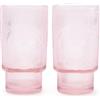 Disney Store Official set da 2 bicchieri rosa silhouette Topolino, bicchieri lavorati, collezione Home Haven, H 14 cm