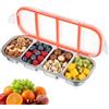 IYEREER Lunch Box Acciaio Inox 500ml con 4 Scomparti e Coperchio | Contenitore portatile, ideale per frutta, snack e pranzo a scuola, picnic e campeggio