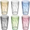 Qnbonrich Set di 6 bicchieri infrangibili in policarbonato, colorati, leggeri, colorati per acqua, birra, succo, per feste, campeggio, casa (0,49 litri)