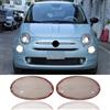 DIYUCAR Copertura per lampada abbagliante per auto, in ABS, colore nero fumo, compatibile con Fiat 500 2016-2024, paraurti anteriore abbagliante, accessori esterni