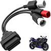 Lumoryx Cavo diagnostico OBD2 per moto, adattatore 3 in 1 da 3/4/6 pin a 16 pin | Per moto Yamaha/Honda Euro5, compatibile con CAN Bus e K-Line, per manutenzione, officina e rilevamento di merci