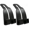 JRILUO Gancio per Poggiatesta Auto, 2 pezzi Ganci Doppio per Sedile Posteriore Auto, Set da 2 Hook per Borsa per Seggiolino Auto, Gancio Organizer Auto Supporto per Telefono Cellulare (Nero - Nuovo Arrivo)