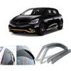 AC WOW 2X Deflettori d'Aria Compatibile con Renault Clio IV MK4 2012 2013 2014 2015 2016 2017 2018 2019 5-Porte Hatchback Antiturbo per Auto Vetro Acrilico Anti Vento Guardia di Pioggia Sole Neve PMMA