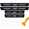 Generic Fibra Di Carbonio Porta Davanzale Protettore 4 Pezzi Per V60 V 60 Scuff Guard Antiscivolo Auto Styling Decorazione Accessorio Con Raschietto Film (Bianco)