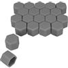 kwmobile 20x Copribulloni compatibile con dadi delle ruote da 21 mm - Set 20 coperture bulloni ruota auto - Copricerchi in grigio