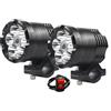 TECHAUTO Faro Moto Luci Anteriori Faretto LED aggiuntivo da 6 chip per luci a LED per moto Fari fendinebbia per motocross alti/bassi/flash Faro per Motocicletta(2 PCS Light)