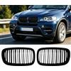 TINMAGI Griglia Nera Radiatori per BMW X5 X6 E70 E71, Griglia Paraurti Anteriore, per Radiatore Doppio Ponte Sportivo Lucido Nero Griglie Anteriore 2007-2013 (per X5 X6 E70 E71 2007-2013)