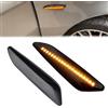 Fouedy Lampeggiante LED sequenziale a flusso dinamico per specchietto laterale Al=fa Ro=Meo 147 156 Fiat Egea Tipo Lancia Delta Ypsilon 3 (nero fumato)