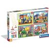 Clementoni - Puzzle 4 in 1 Supercolor, per Bambini 3+ Anni, Diverse Pezzature Illustrazioni di Vari Lavori, Idea Regalo, Made in Italy, 21741