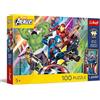 Trefl - The Avengers: Potere e Forza - 100 pezzi - Puzzle con gli eroi del cartone animato, con poster da collezione incluso, per bambini dai 5 anni in su