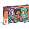 Clementoni - Puzzle Supercolor Nickelodeon Dora 104 Pezzi, per Bambini 4+ Anni, Colorata Illustrazione dei Personaggi del Cartone Animato, Idea Regalo, Made in Italy, 62x42 cm, 25077