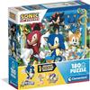 Clementoni - Puzzle per Bambini 180 Pezzi Supercolor, per Bambini 7+ Anni, Illustrazione con Personaggi dal Cartone Sonic, con Sticker Inclusi, Idea Regalo, Made in Italy, 48,5x33,5 cm, 29799