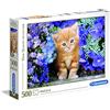 Clementoni - 30415 Collection Puzzle - Ginger Cat in Flowers - 500 Pezzi, Puzzle Adulti