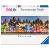 Ravensburger Puzzle 12001710 - Night Lights on Ocean Drive - Puzzle panoramico «Miami Beach» da 1000 pezzi, per tifosi della Florida dai 14 anni in su