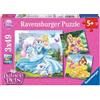 Ravensburger 09346 - Disney Princess Belle: Cenerentola e Ariel Puzzle, 3 x 49 Pezzi