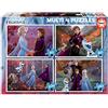 Educa - Puzzle Frozen 2 | 4in1 Puzzle Progressivo 50/80/100/150 pezzi | Anna, Elsa, Olaf, Disney Frozen | dai 5 anni (18640)