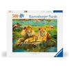 Ravensburger Puzzle 12000220 - Lions in the Savannah - Puzzle da 500 pezzi per adulti e bambini dai 12 anni in su, puzzle con animali