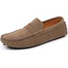 Lewhosy Mocassini da uomo per il tempo libero in pelle scamosciata, classiche scarpe slip-on con suola in gomma