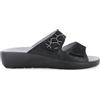 Melluso Ciabatta Comoda a Due Fasce con Velcro Nero q60238q