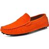 Lewhosy Mocassini da uomo per il tempo libero in pelle scamosciata, classiche scarpe slip-on con suola in gomma