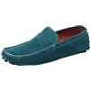 Lewhosy Mocassini da uomo per il tempo libero in pelle scamosciata, classiche scarpe slip-on con suola in gomma