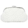 Jywmsc Pochette di Perle per le Donne Borsa Formale Bianca con Perline Avorio Borsa da Sera Nuziale