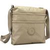GFM® Borsa a tracolla in nylon impermeabile di piccole dimensioni, sottile, piatta, stretta, con tracolla in nylon (NCB-28)