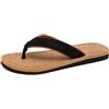 Gyios Infradito Uomo Pu Cinturina Eva Flip Flops, Sughero Textured Morbido Antiscivolo Tanga Sandali Per La Spiaggia Strada All'aperto Ogni Giorno Indossamento Estivo-black-44