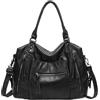 SCOFY FASHION Borsa a tracolla in pelle PU stile motociclista stile a castello multi tasche grandi per le donne borsa da viaggio retrò in pelle PU