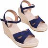 Generisch Sandali da donna, espadrillas, con plateau, con zeppa, punta aperta, scarpe estive, comode e semplici, scarpe estive da donna, per tutti i giorni, lavoro e passeggiate