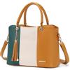 Pomelo Best Borsa a Mano da Donna, Borsa a Righe Multicolore PU pelle con Frange Borsa a Tracolla Grande Capacità perfetta per lavoro, quotidiano, vita, Natale e festa ect