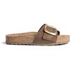 Yokono Sandali Piatti JERBA-114 Marrone Scuro | Scarpe da Donna Primavera-Estate | Pelle Scamosciata di Vacchetta | 3 CM