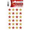 HERMA 3732 - Adesivi natalizi a forma di stelle (24 adesivi, lucidi), autoadesivi, per Natale, regali, artigianato, calendario dell'Avvento, colore: rosso/oro