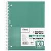 Mead Spiral notebook, 1 Subject, quad Ruled, 100 fogli, 10 - 1/5,1 x 20,3 cm verde (05676AC5)