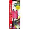 STABILO - Penna Stilografica Ergonomica per Bambini - EASYbuddy NEON | rosa fluo, blu cancellabile, con cartuccia, blister