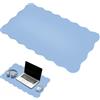 SLIAXINT Tappetino Mouse XXL 90 x 40 cm, Tappetino Scrivania Grande Blu Design Onda, Sottomano Impermeabile Antiscivolo con Base in Gomma per Tastiera Mouse Laptop Ufficio Gaming Protezione Scrivania