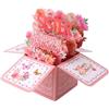 Penitue Biglietto Pop Up Compleanno per la Sorella, Rosa Creativo 3D Biglietto di Auguri Compleanno con Busta Ideale Come Regalo per la Tua Migliore Amica
