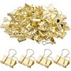 ShiLiuYiDaLe 150 Pz Fermacarte Fermagli Pieghevoli Forniture, Clip per Raccoglitori Dorati, 19mm Graffette Ufficio, Pinces à Documents, Pinces à Papier, Fermagli Bulldog Clips per Ufficio Appunti Carta