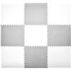 Humbi Puzzle Mat Eva Foam per neonati e bambini Tappetino per gattonare Tappetino per il fitness Tappetino protettivo per la piscina Protezione del pavimento 62 x 62 x 1 cm 9, Parti, Grigio e Bianco